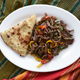 Liver served with crepe